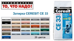 Затирка СЕ-33 ЖАСМИН 2кг."CEREZIT"для межплиточных швов