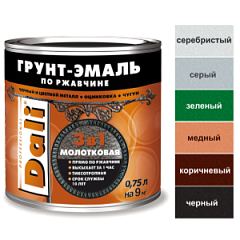 Дали грунт-эмаль МОЛОТКОВАЯ КОРИЧНЕВАЯ  2л.